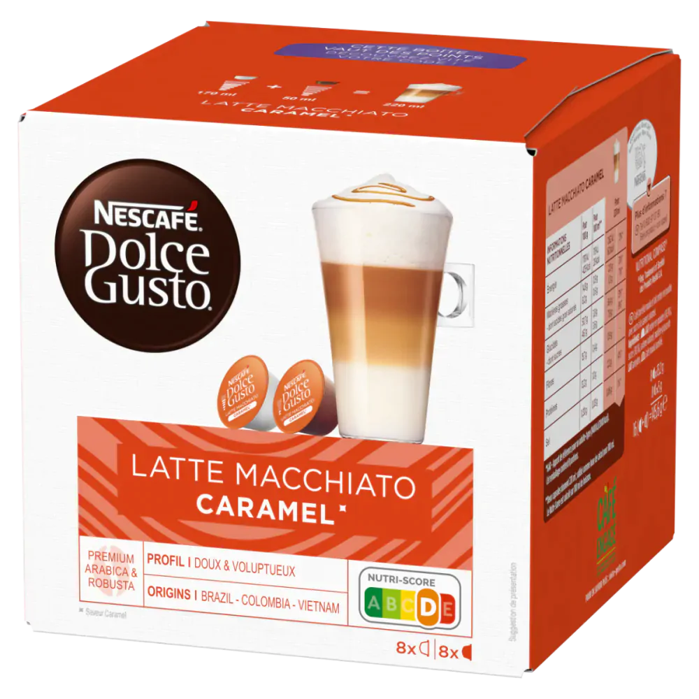 Kawa w kapsułkach Nescaf&eacute; Dolce Gusto Latte Macchiato Karmelowa, 16 kapsułek