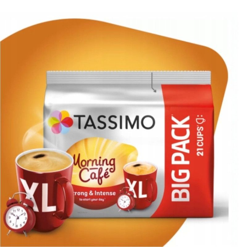 Zestaw do parzenia kawy w kapsułkach Tassimo Morning Cafe Strong & Intense XL &ndash; 105 kapsułek