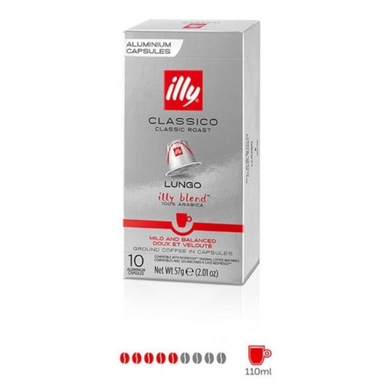 Zestaw kapsułek do Nespresso kawy illy Classico Lungo &ndash; 100 kapsułek