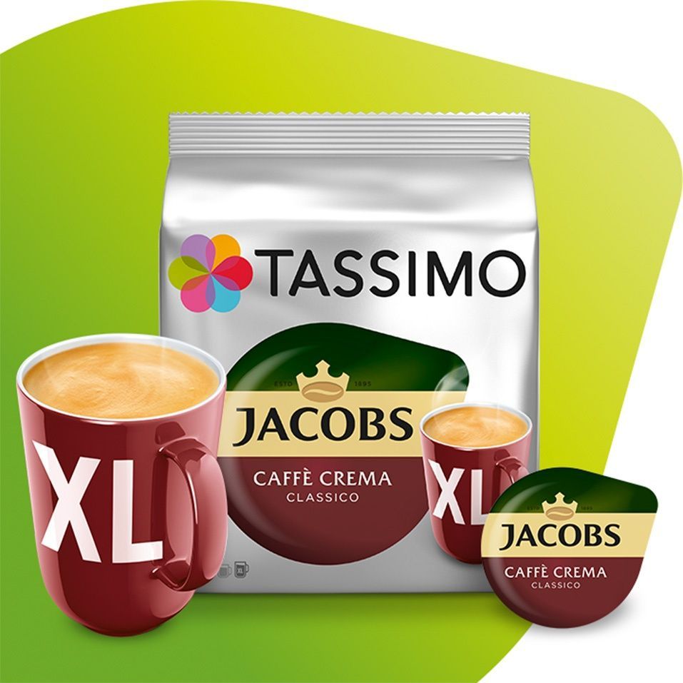 Zestaw do kawy w kapsułkach Tassimo Jacobs Caffe Crema Classico XL &ndash; 112 kapsułek